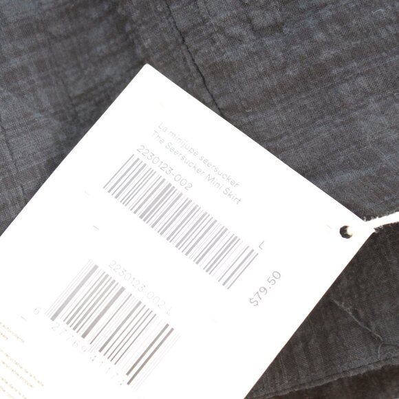 NWT Frank and Oak Seersucker Black Plaid Mini Wrap Skirt Sz L - Picture 8 of 8